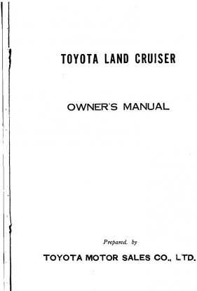 Toyota Land Cruiser 1960 Owner's Manual