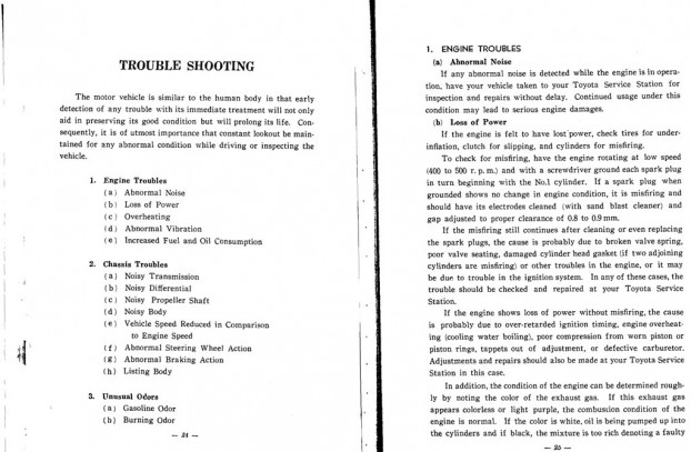 Toyota Land Cruiser 1960 Owner's Manual